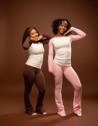 SOFT SNUG TEE + FLARE LEGGINGS