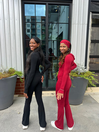 MATCHING ZIP UP + FOLDOVER FLARE LEGGINGS